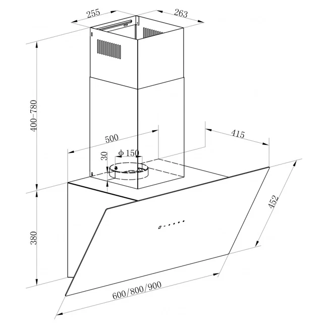 Hotte de cuisine Avantgarde Pro 90cm Eco.