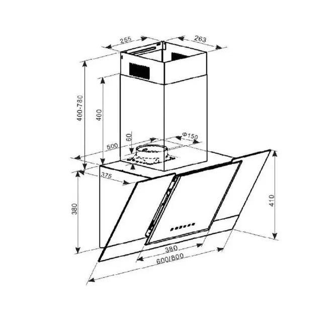 Hotte de cuisine Grand Chef 60cm (Blanc)