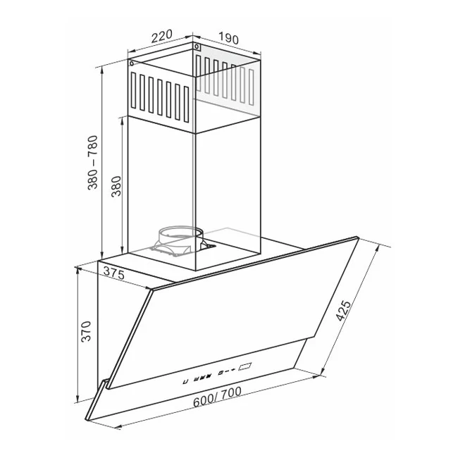 Hotte de cuisine Avantgarde Pro 70cm (acier)