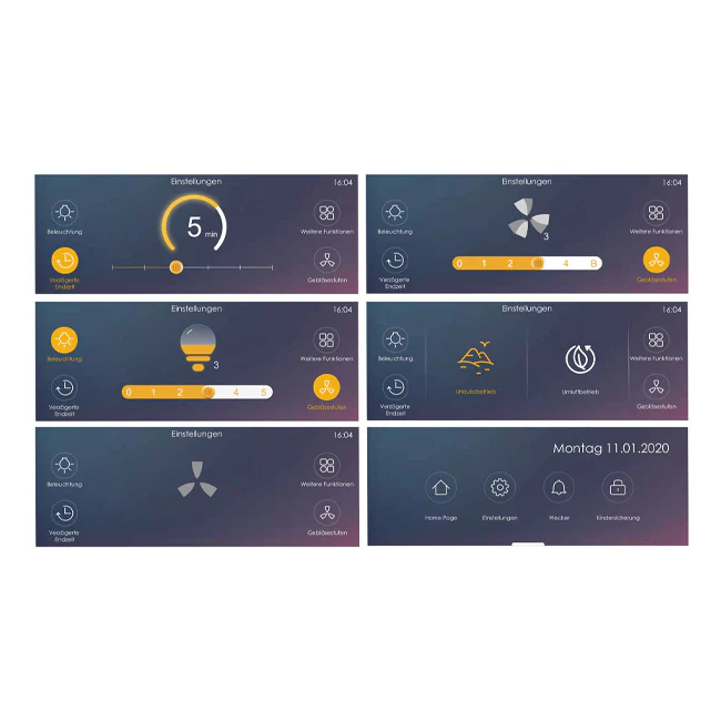 Hotte de cuisson La Perle 90cm avec écran TFT (noir)