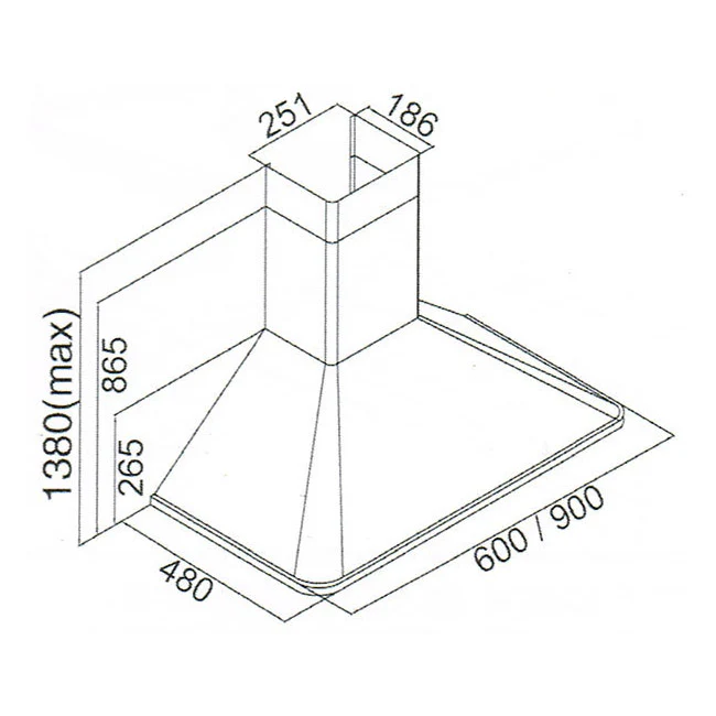 Hotte de cuisine Empire 90cm (ivoire)