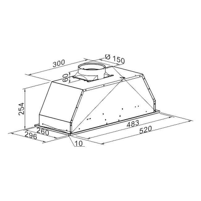 Hotte aspirante encastrable Avantgarde Pro (acier inoxydable)
