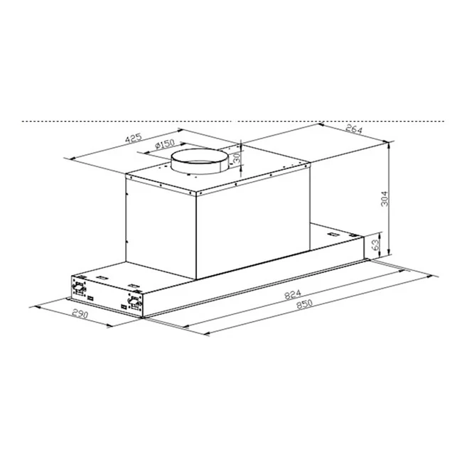 Hotte aspirante Avantgarde Pro 90cm (acier inoxydable)