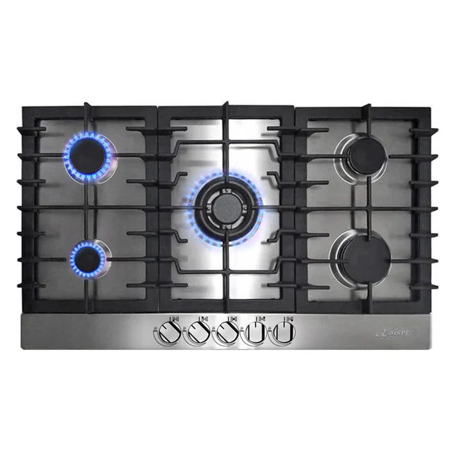 Table de cuisson à gaz Grand Chef 86 cm (acier inoxydable)