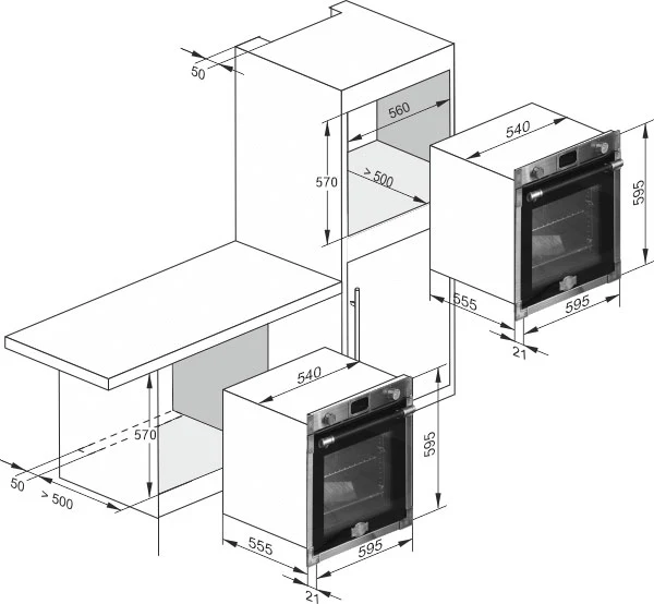 Four électrique Empire 60 cm (Noir Argent)