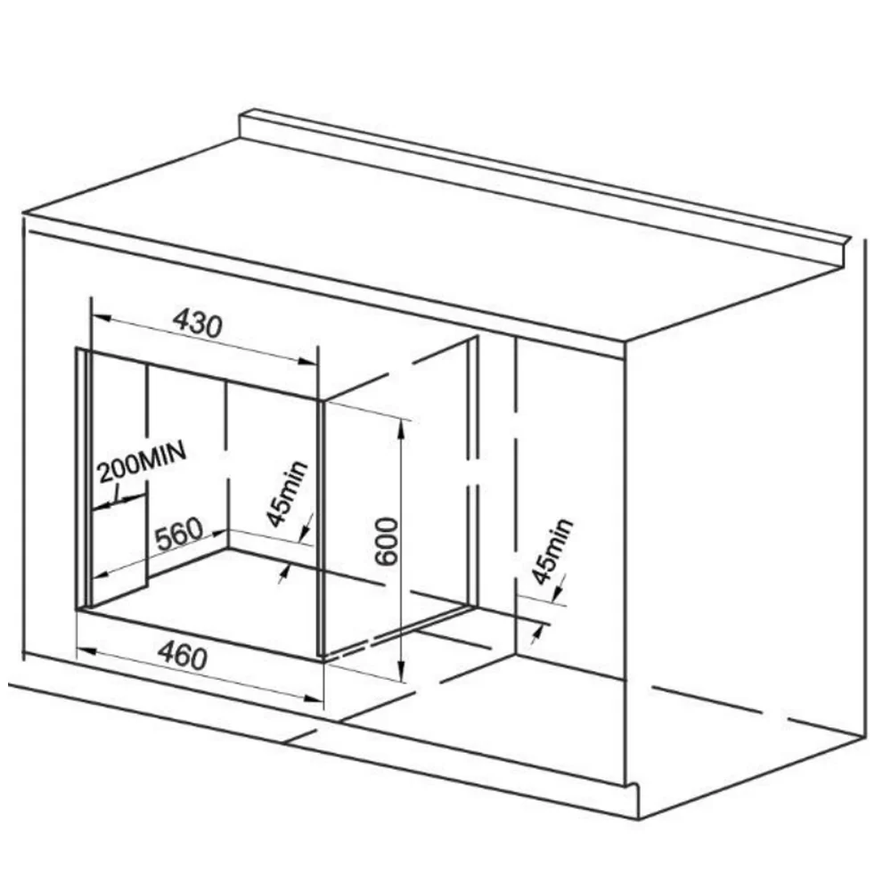 Four électrique étroit Art Déco 45 cm (Ivoire)