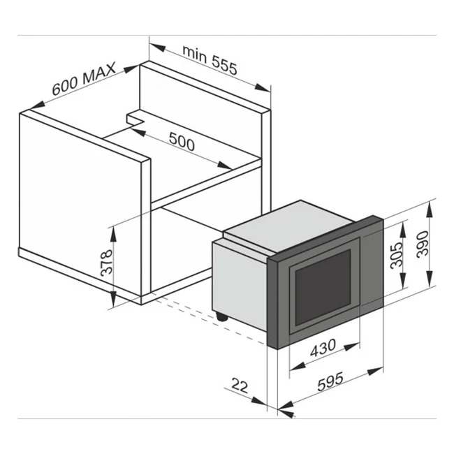 Four à micro-ondes encastrable Avantgarde Pro 900W (Inox)