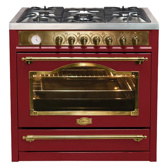 Cuisinière Mixte Empire 90 cm (Rouge Bordeaux)