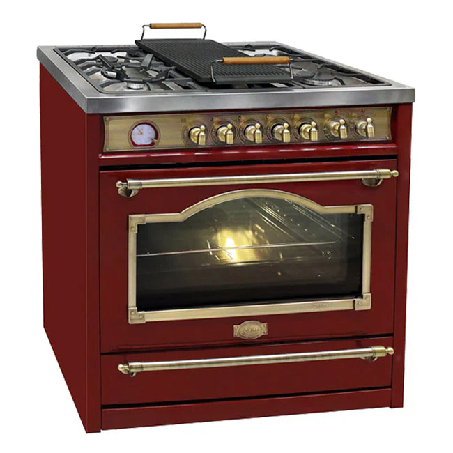 Cuisinière Mixte Empire 90 cm (Rouge Bordeaux)