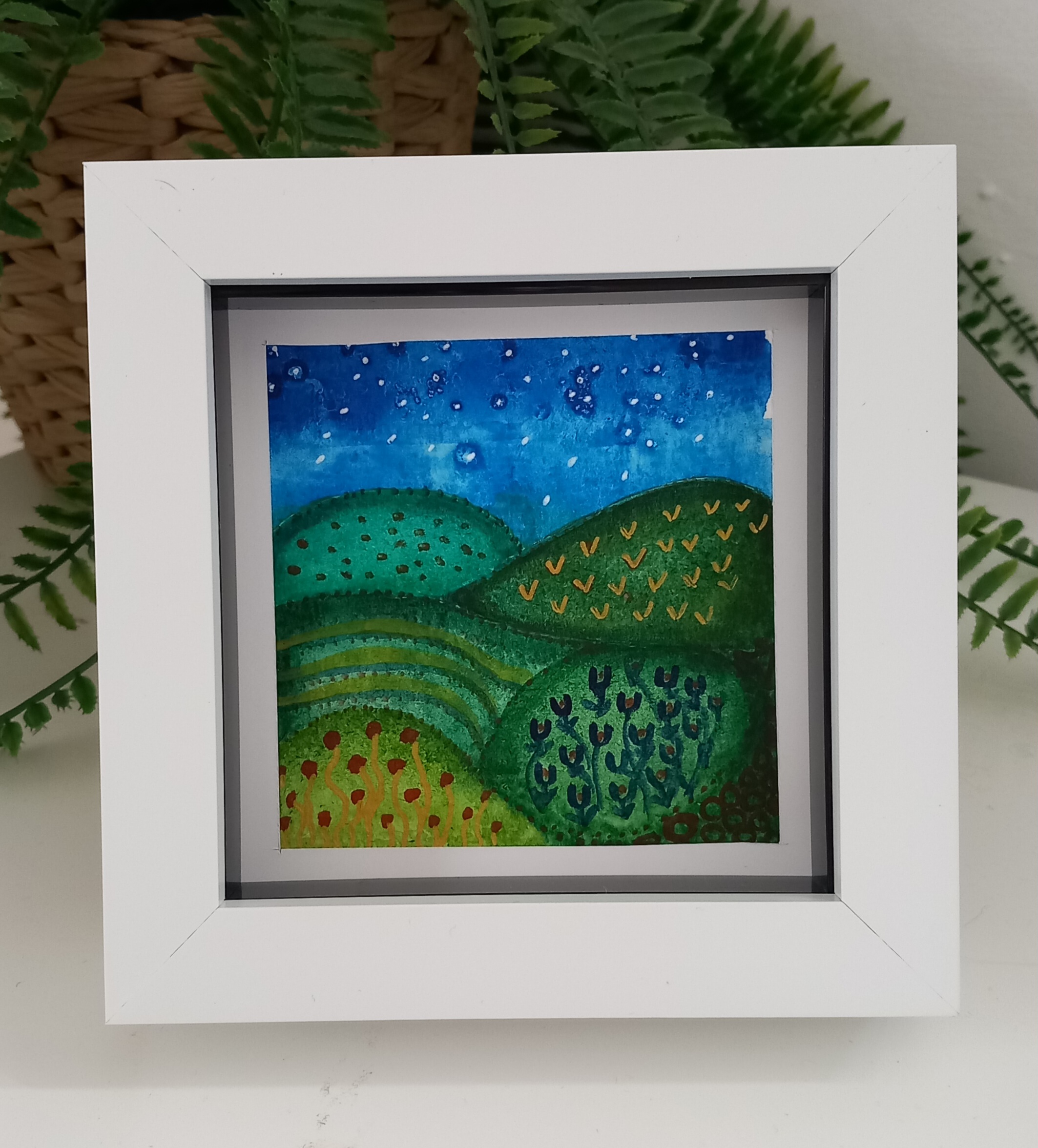 Whimsical Watercolour Green Landscape