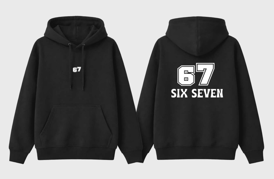 Juodas džemperis „67“