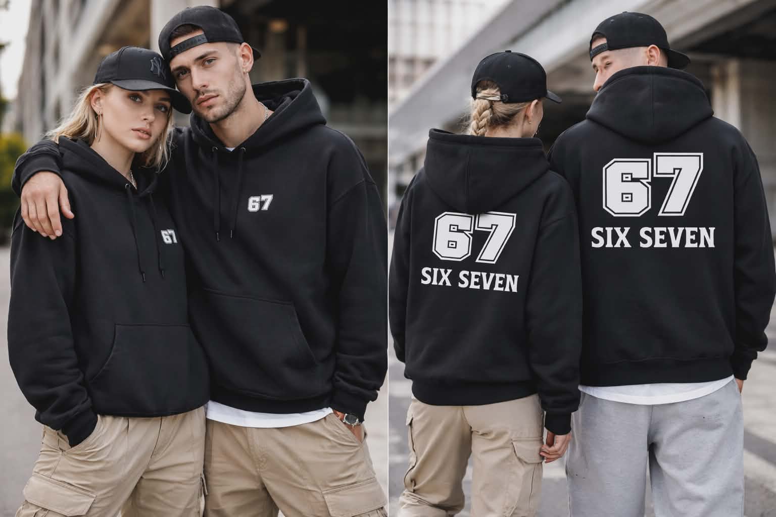 Juodas džemperis „67“