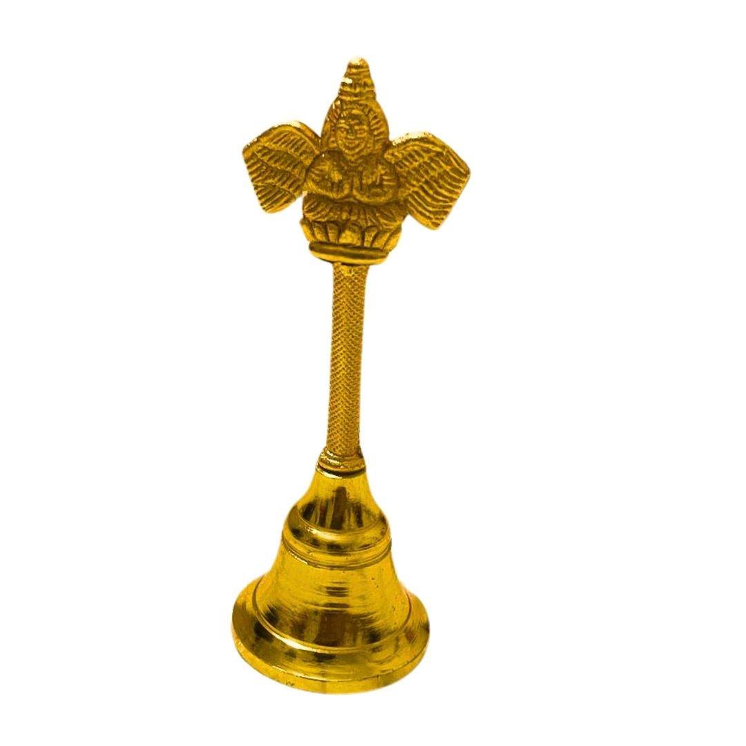 Divine Hub Brass Pooja Ghanti (Pack of 1) | Traditional Pital Bell for Mandir, Aarti & Daily Pooja Use