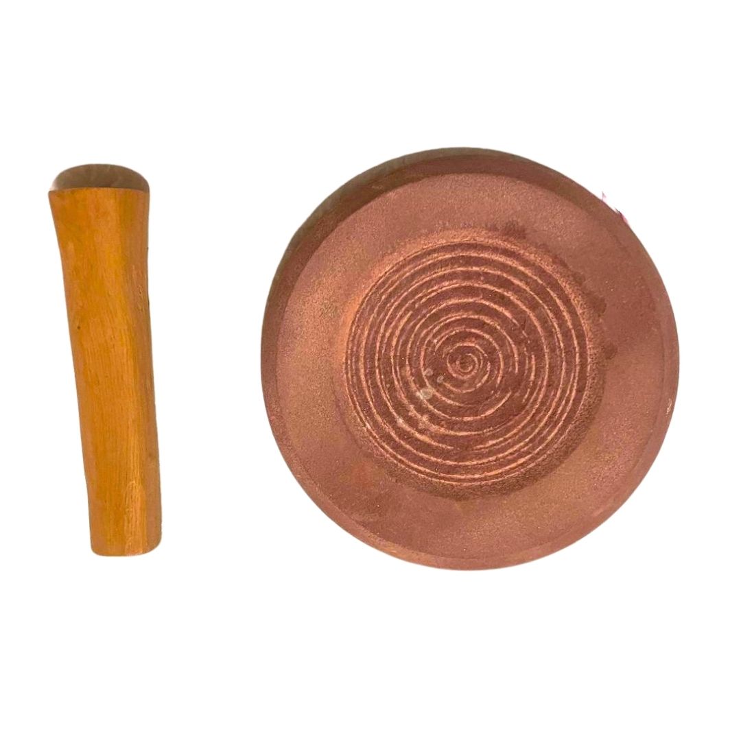 Divine Hub Chandan Lakdi with Chakla Combo | Sandalwood Stick with Grinding Stone for Pooja, Tilak & Daily Worship