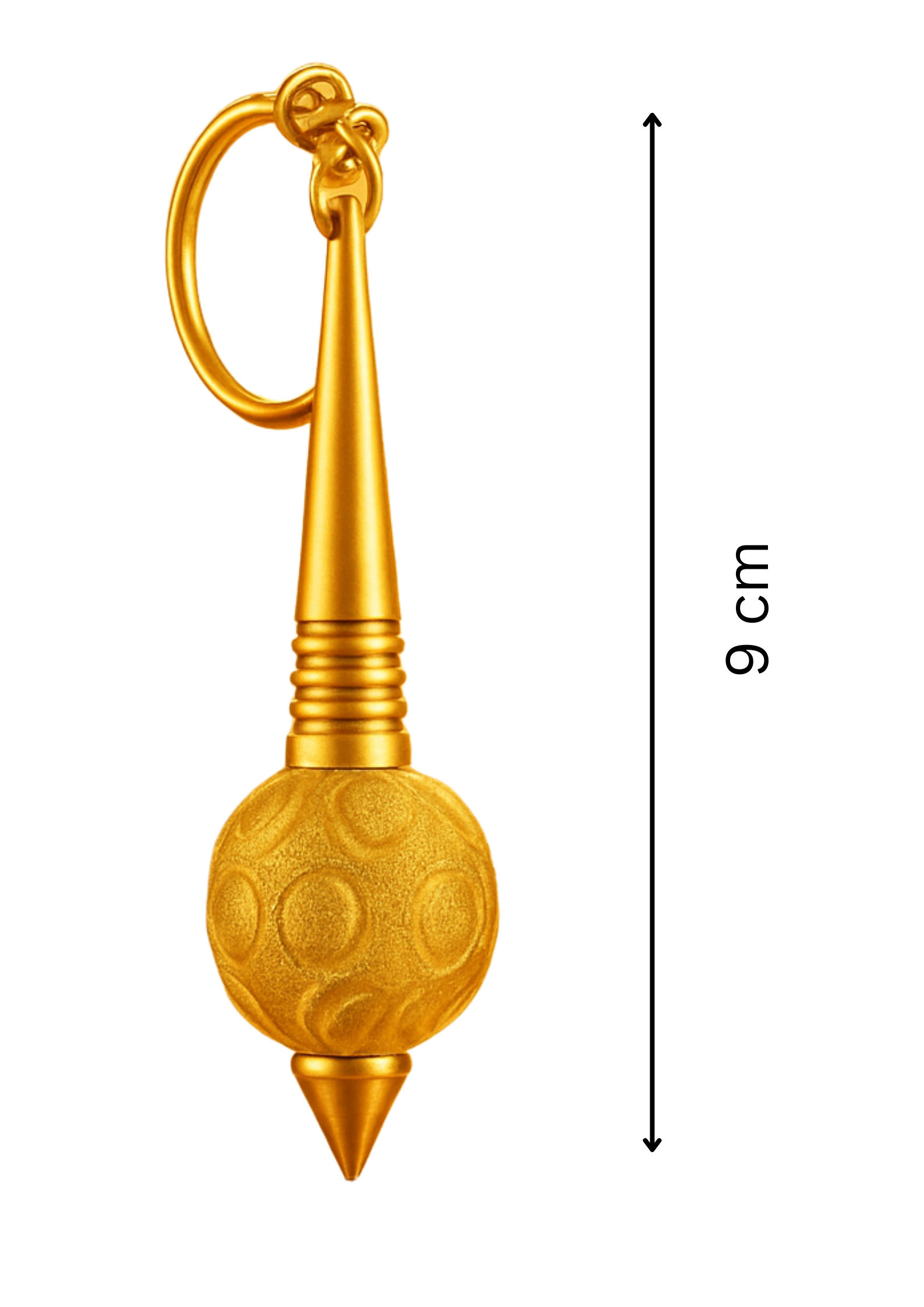 Divine Hub - Golden Colour Brass Hanuman Ji/Bajrangbali Gada Metal Keychain | Pack of 2 | Stylish Keyring for Men, Women, Boys, Girls & Friends | Car, Bag Pendant, and Key Holder – Ideal Gift Accessory