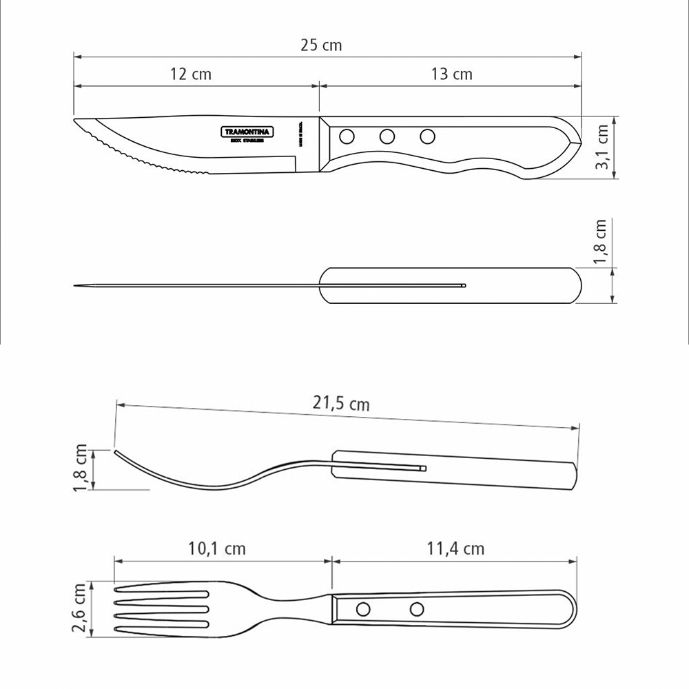 Tramontina Polywood 紅色木柄不鏽鋼烤肉工具組｜附紙盒包裝｜15件組