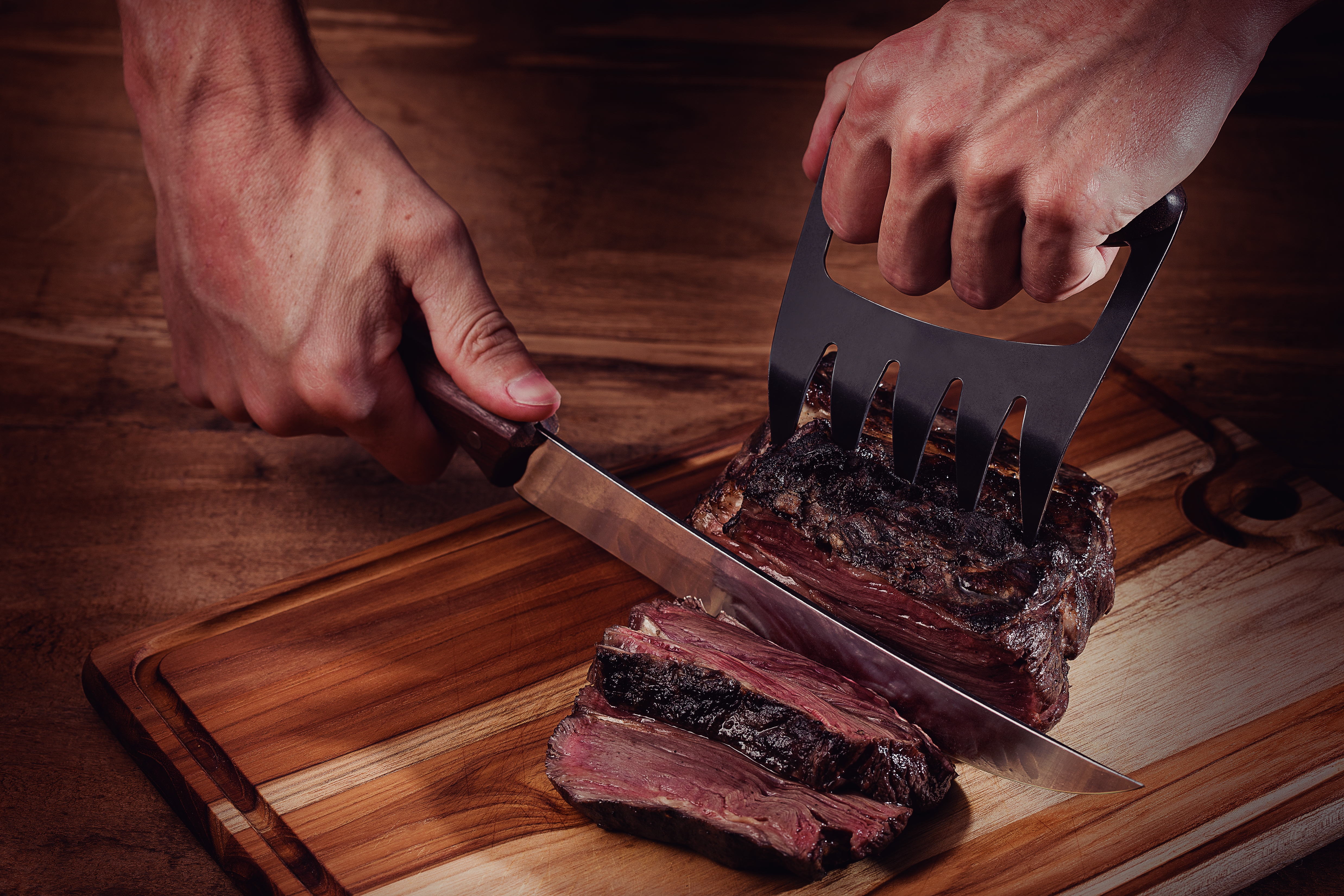 Tramontina Churrasco Black 多功能撕肉爪｜黑化不鏽鋼爪刃＋木柄設計