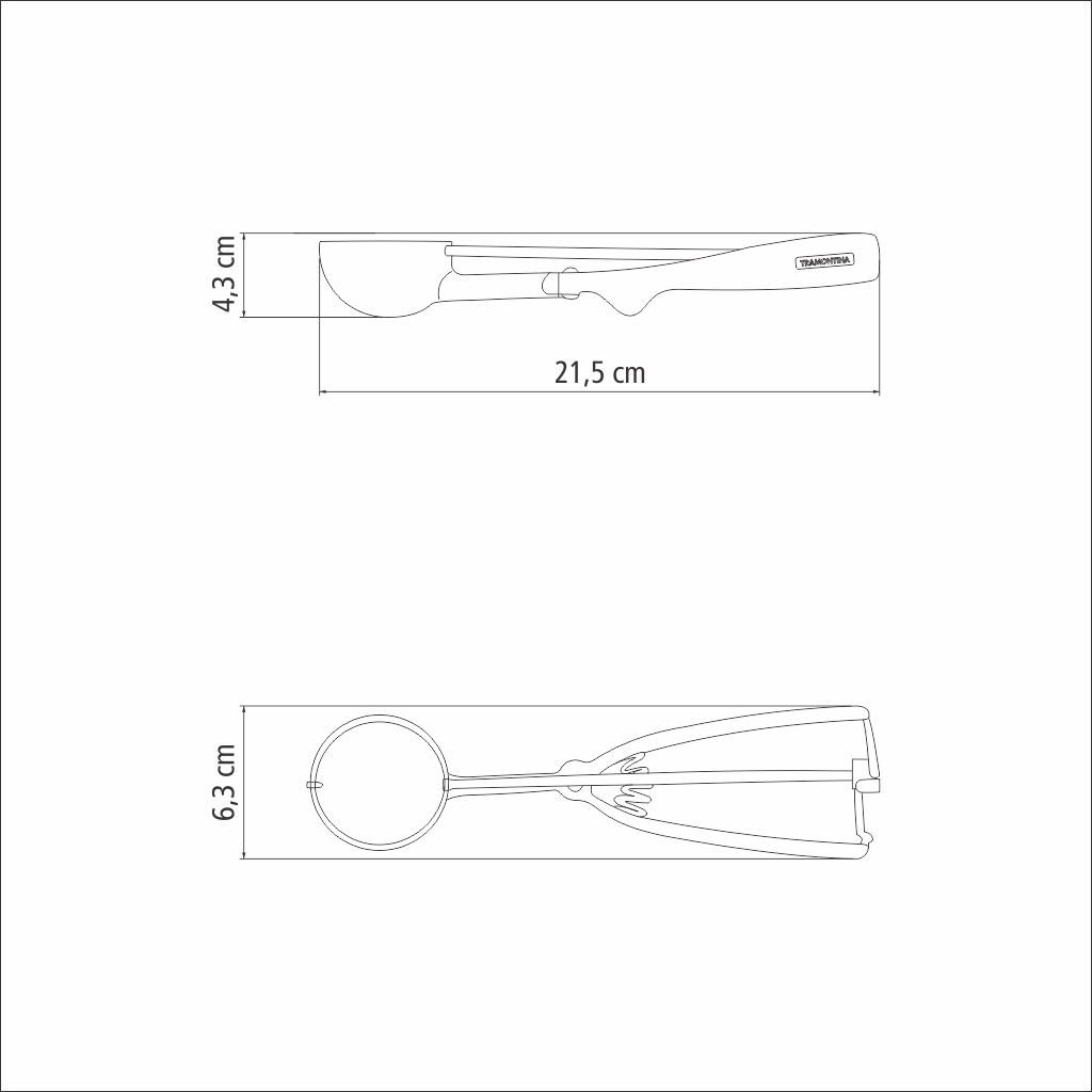 Tramontina Marffim不鏽鋼冰淇淋挖勺｜附推料器｜全不鏽鋼｜可洗碗機