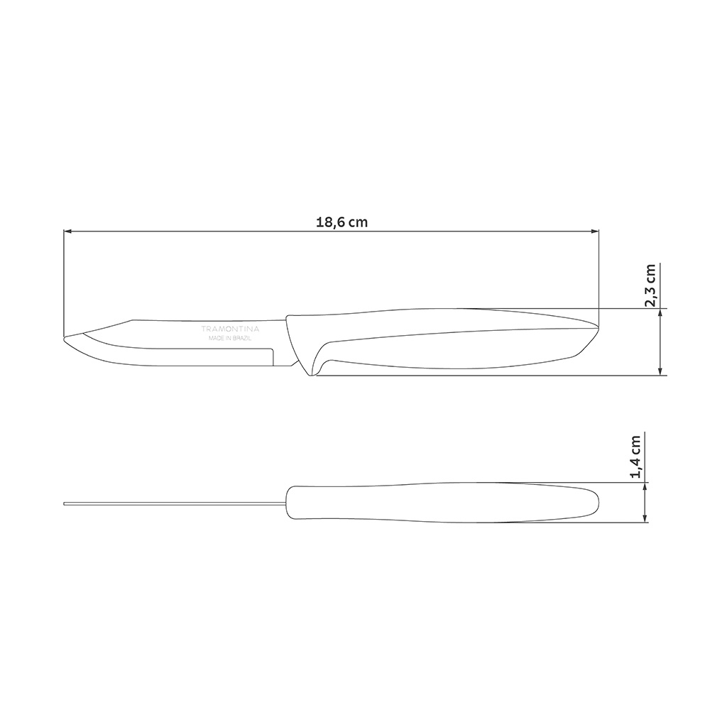 Tramontina 巴西製三件式料理刀組｜Plenus 系列｜番茄刀＋水果刀＋萬用廚刀｜耐用不鏽鋼｜可洗碗機