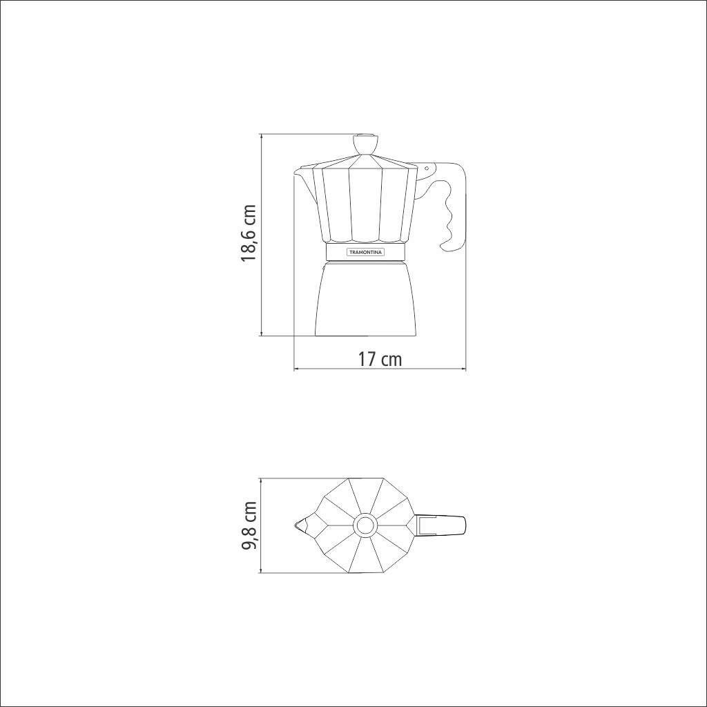 MK - Tramontina鋁製義式摩卡壺320ml｜電爐瓦斯爐適用