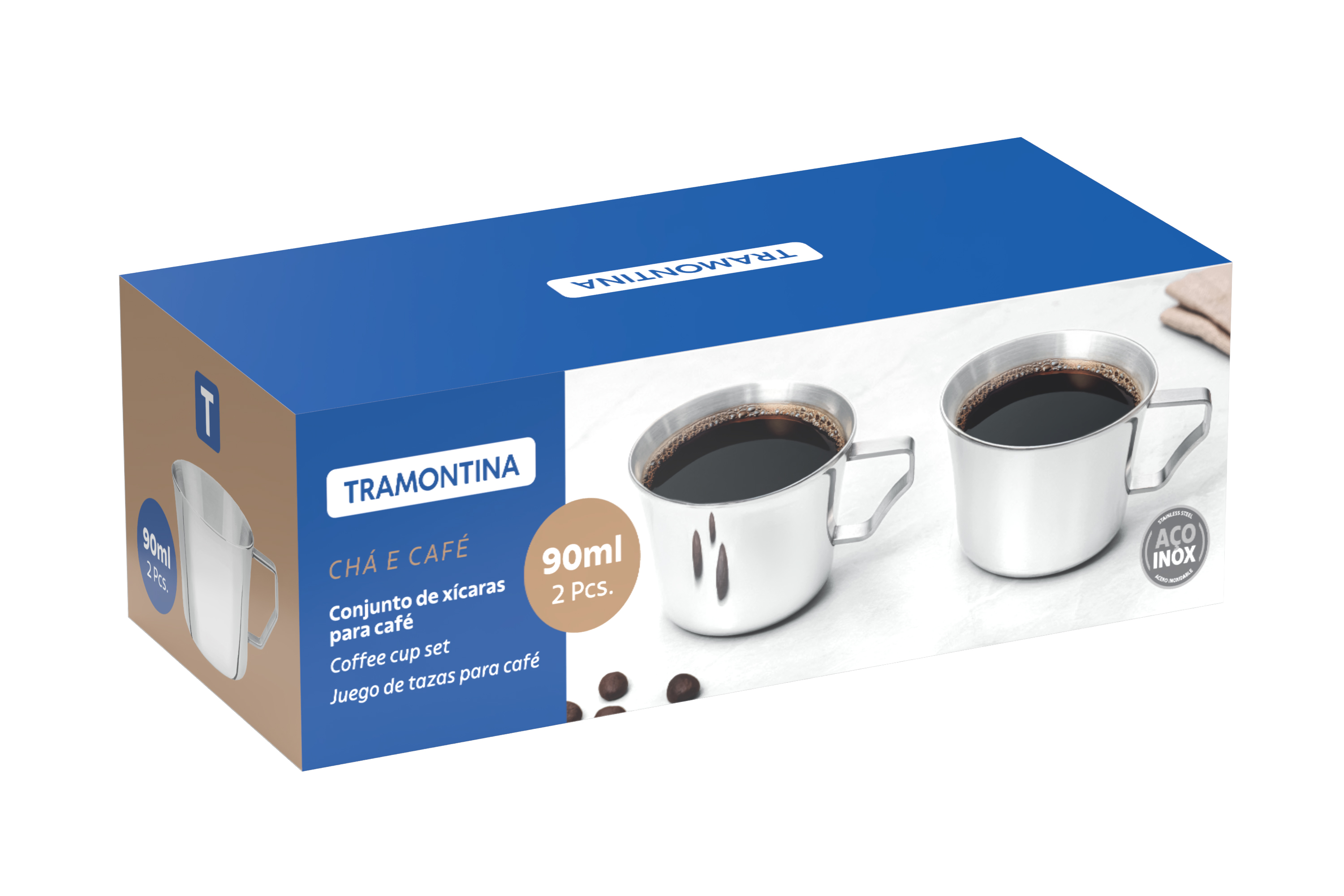 MK - Tramontina 不鏽鋼雙杯組｜茶杯咖啡杯｜巴西製