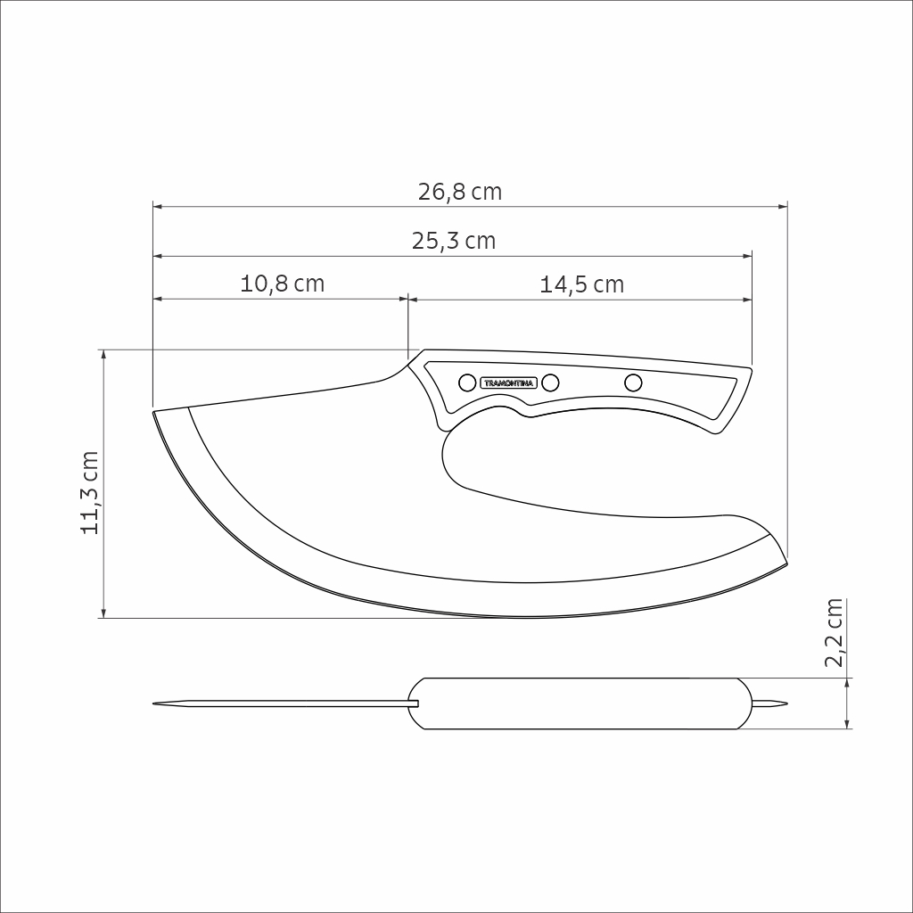 Tramontina Churrasco Black多功能切割刀｜不鏽鋼＋木柄｜巴西製造