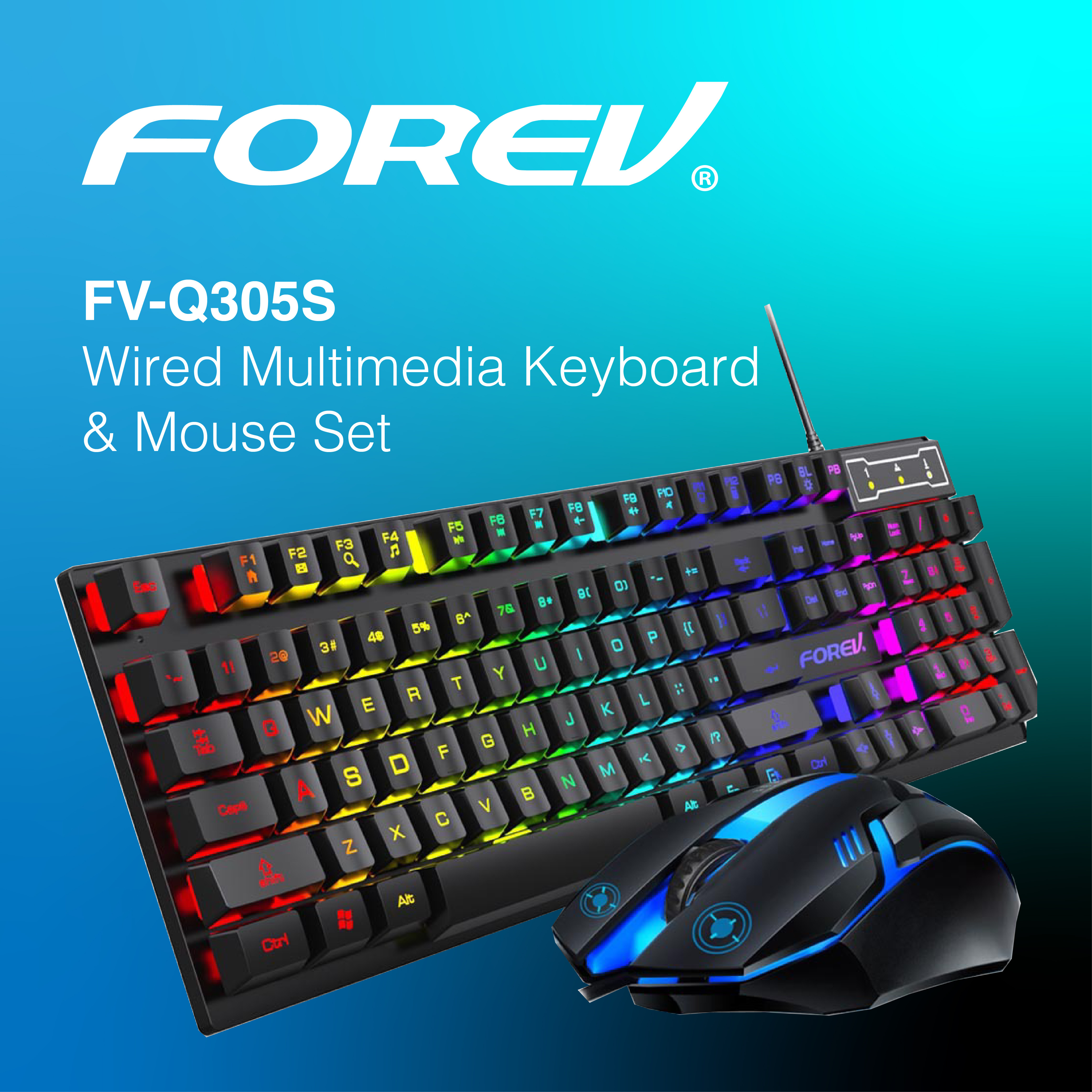FOREV FV-Q305S Multimedia Keyboard & Mouse Set