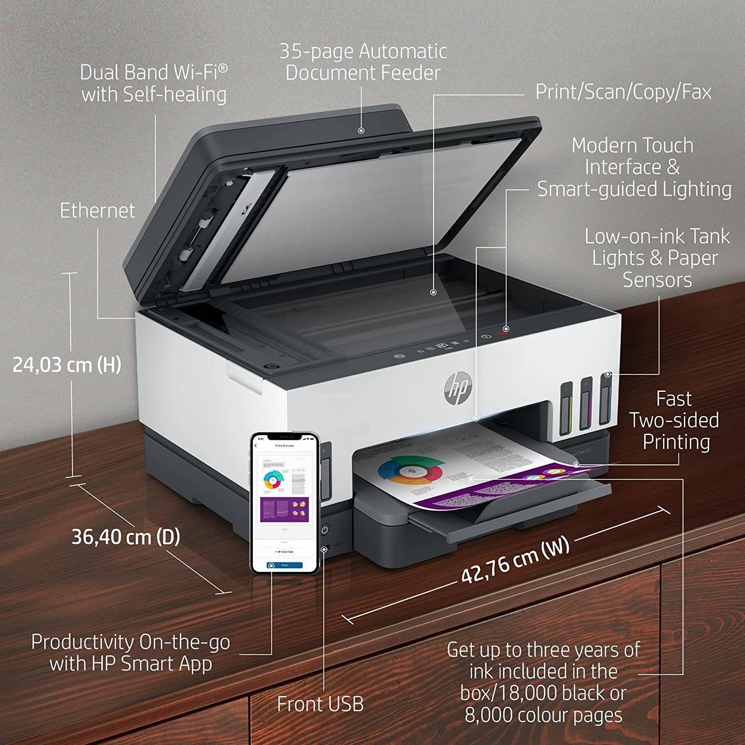 Printer HP Smart Tank All-in-One Duplexer 