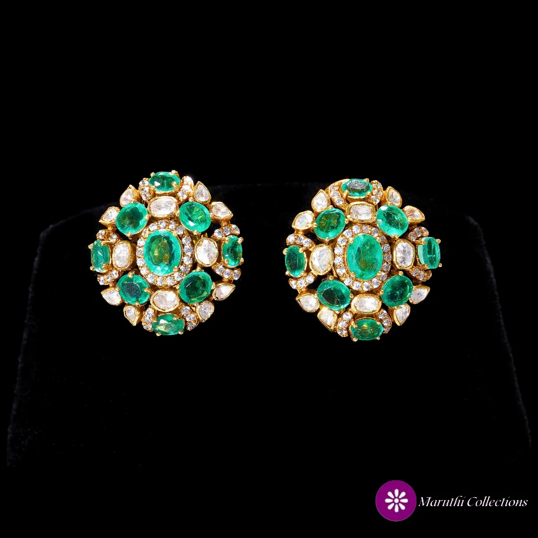 Emerald and Diamond Earrings