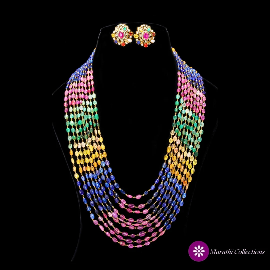 Multicolor Beaded Necklace and Earring Set