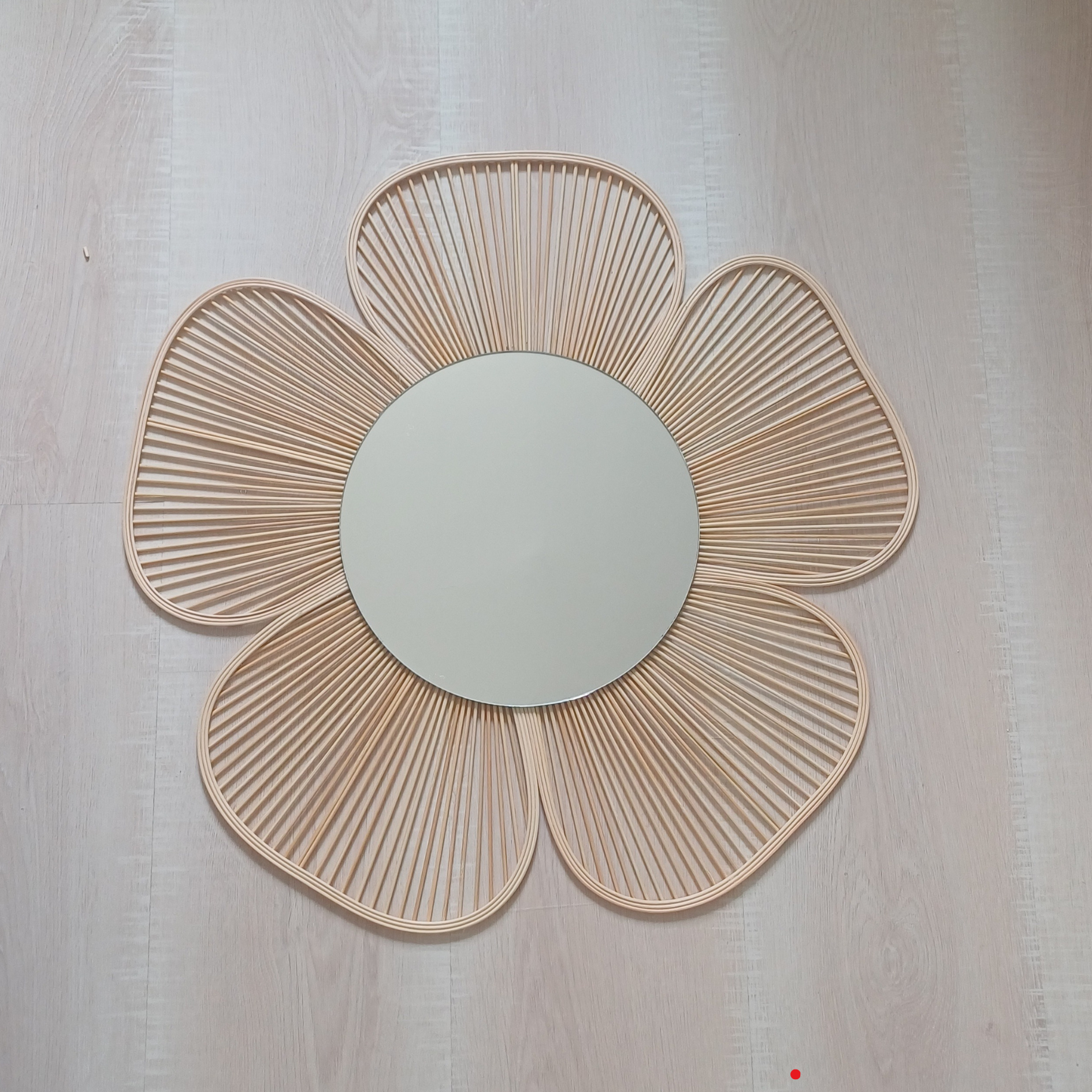 Rattan Bambu Duvar Aynası