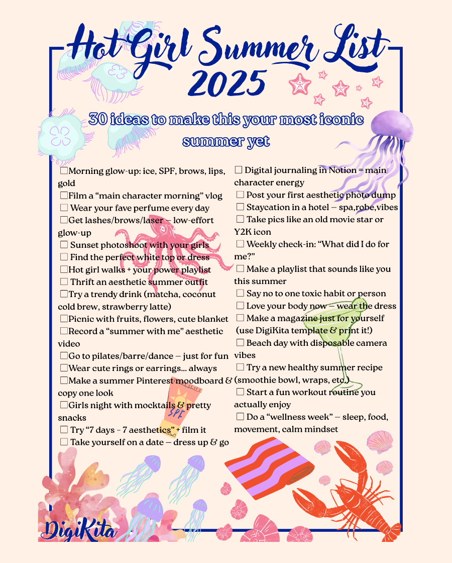 Hot Girl Summer List 2025 Poster