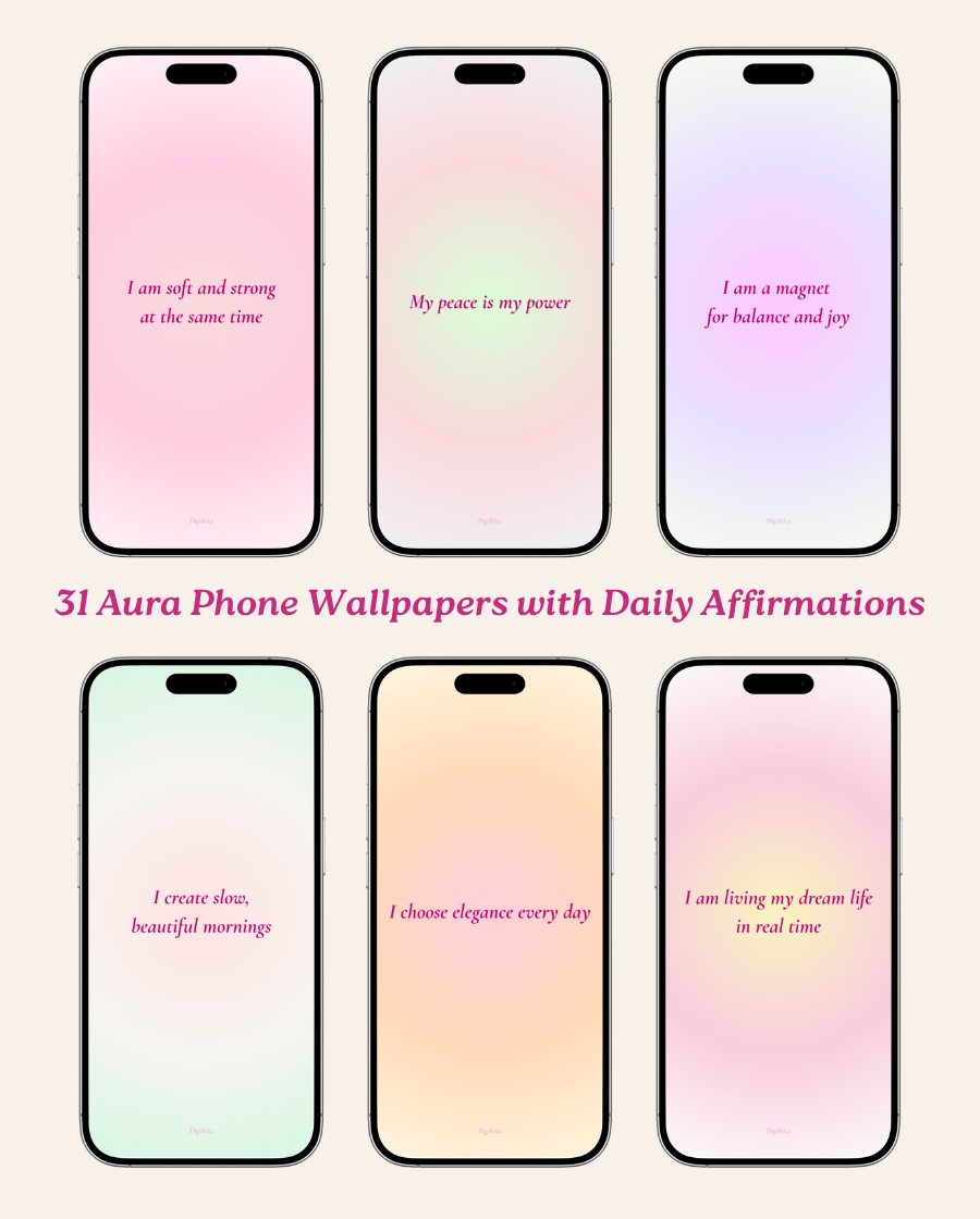 Aura Phone Wallpapers with Daily Affirmations