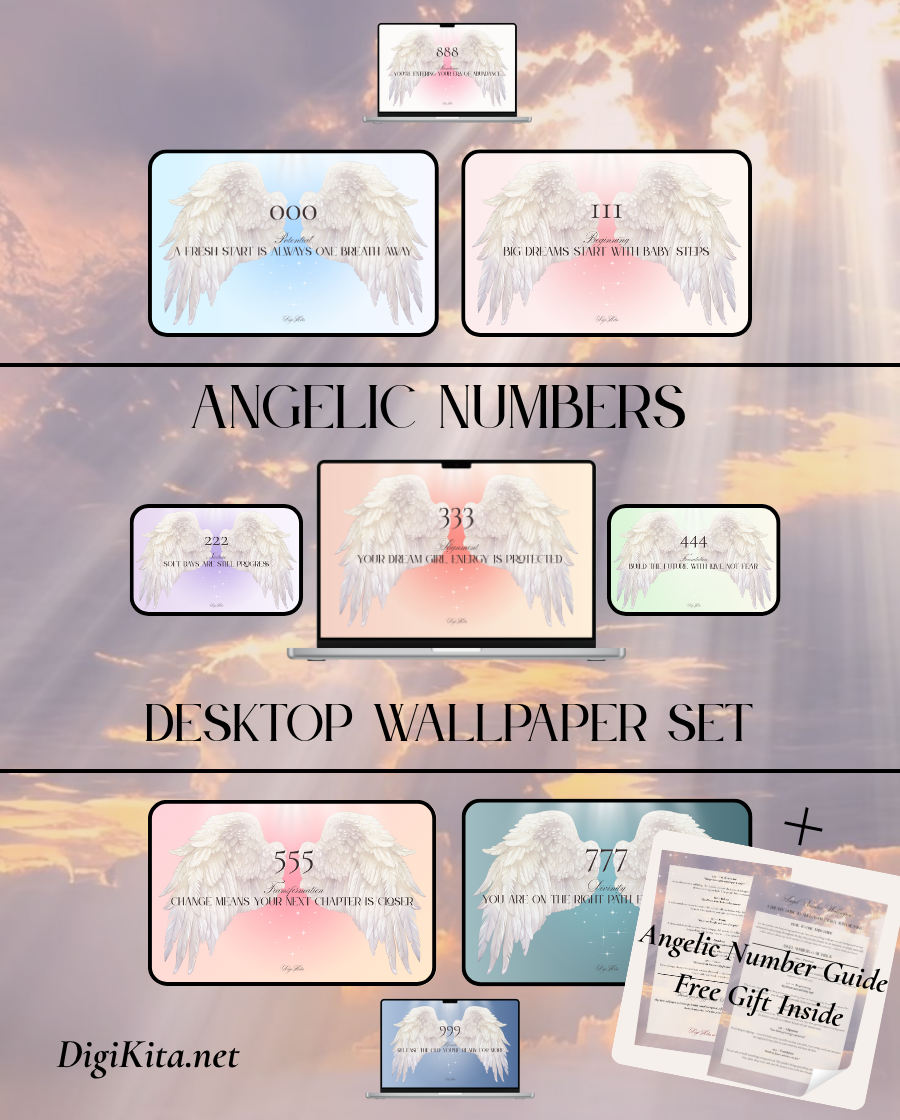 Angelic Numbers Desktop Wallpaper Set