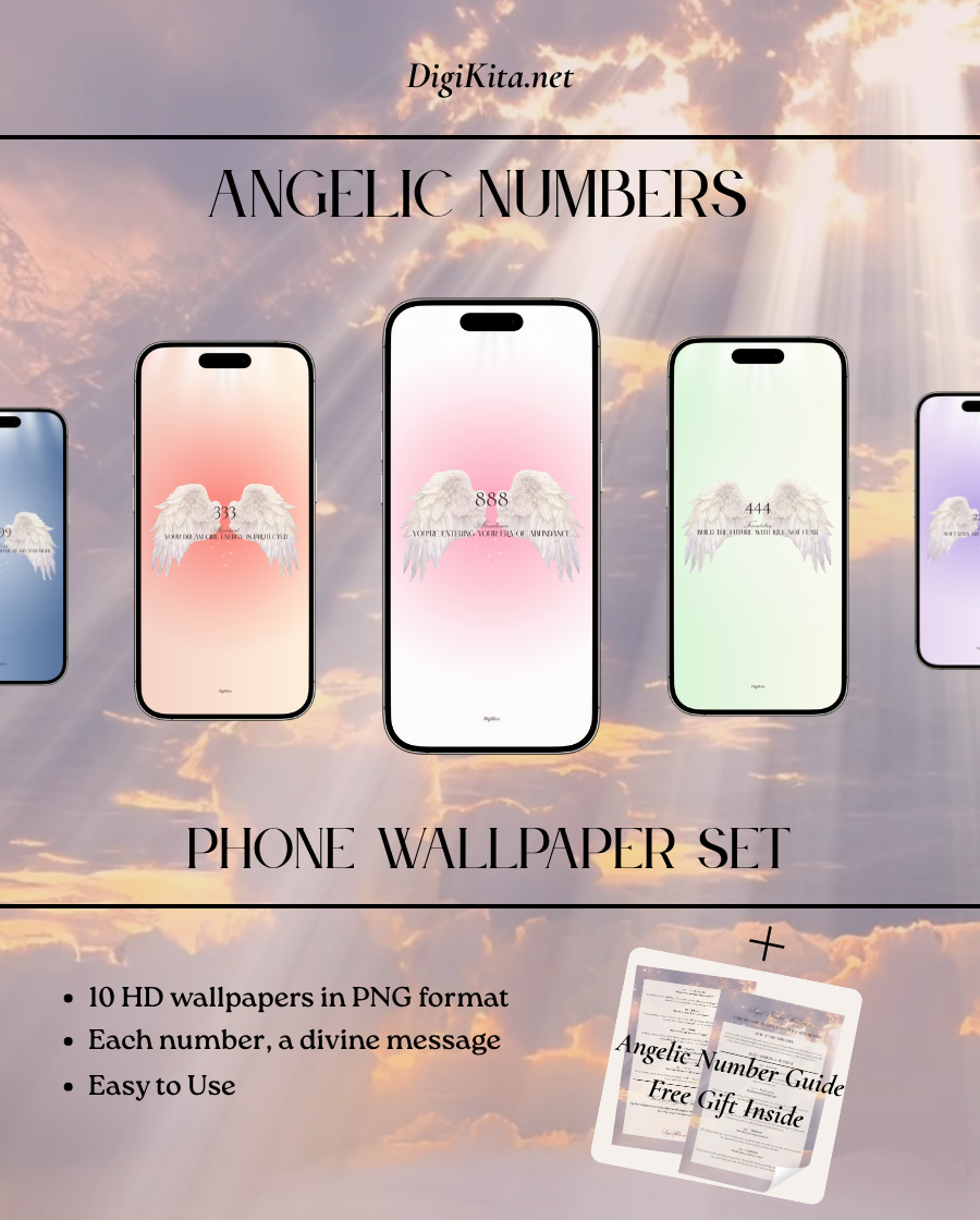 Angelic Numbers Phone Wallpaper Set