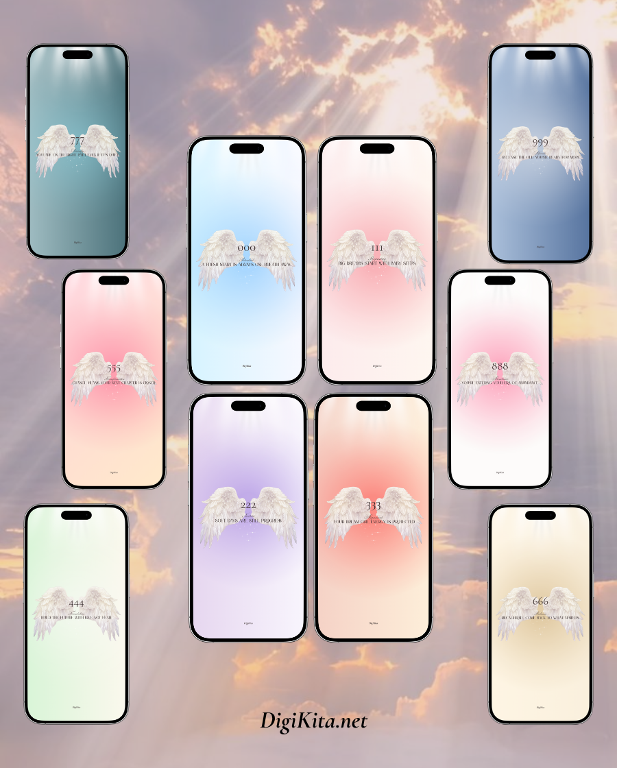 Angelic Numbers Phone Wallpaper Set