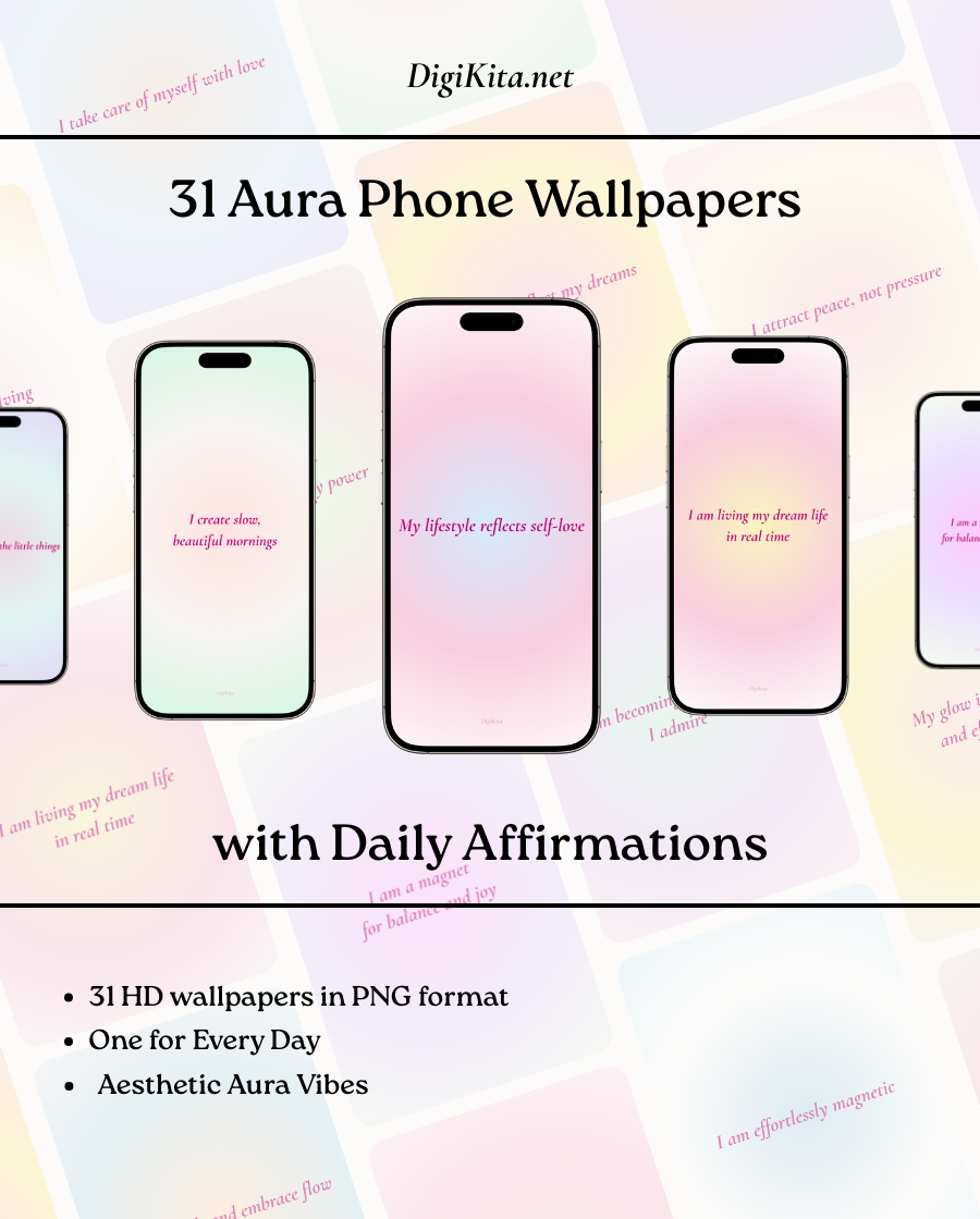 Aura Phone Wallpapers with Daily Affirmations