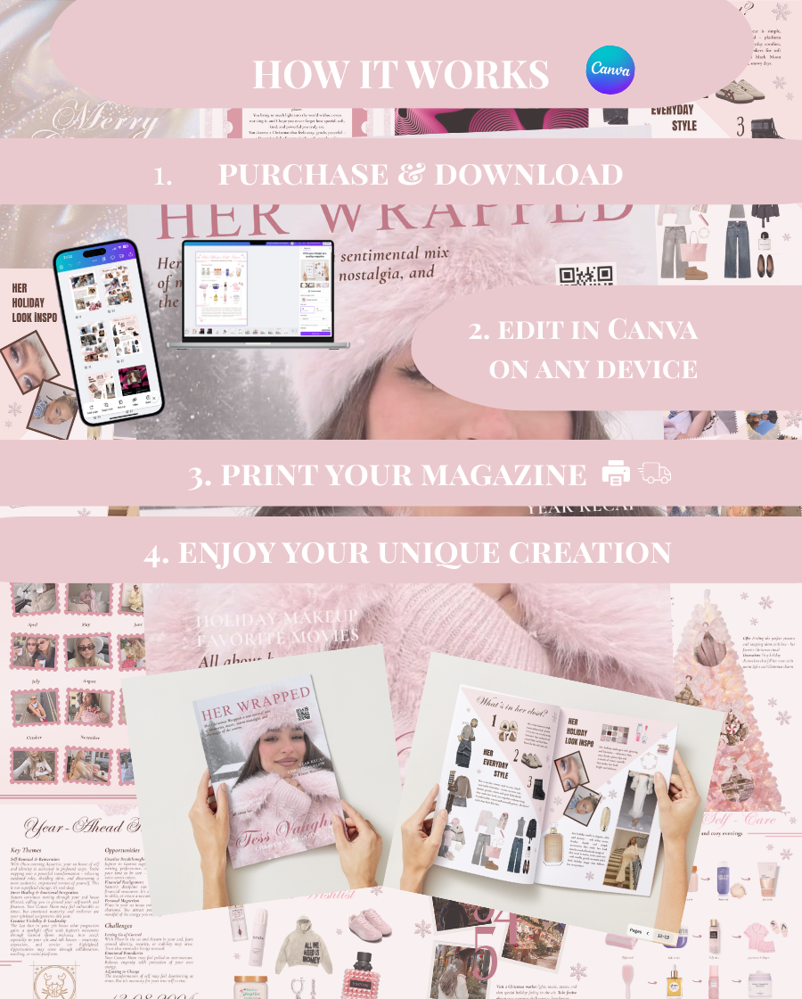 Her Wrapped Christmas Magazine Template