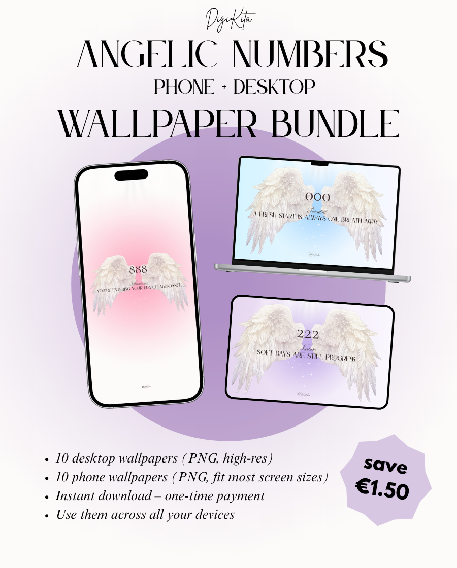 Angelic Numbers Phone & Desktop Wallpaper Bundle