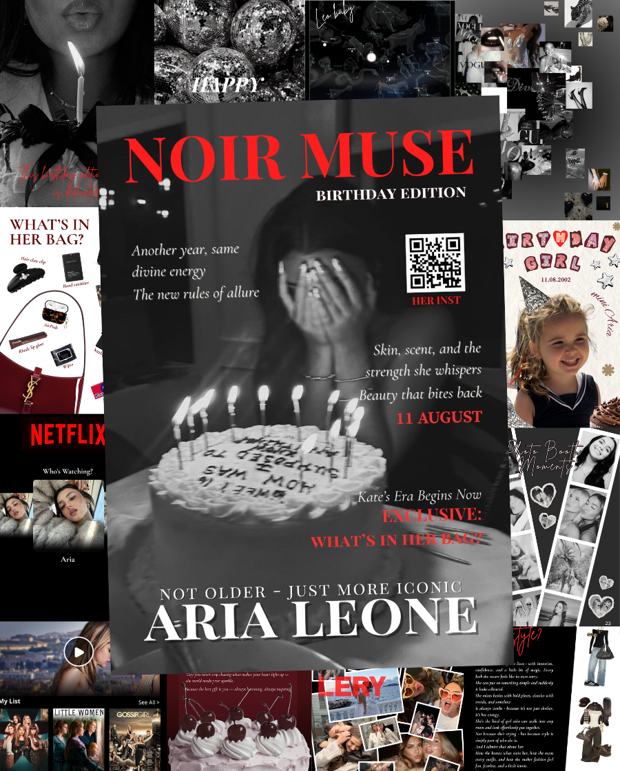 Noir Muse Birthday Magazine Template