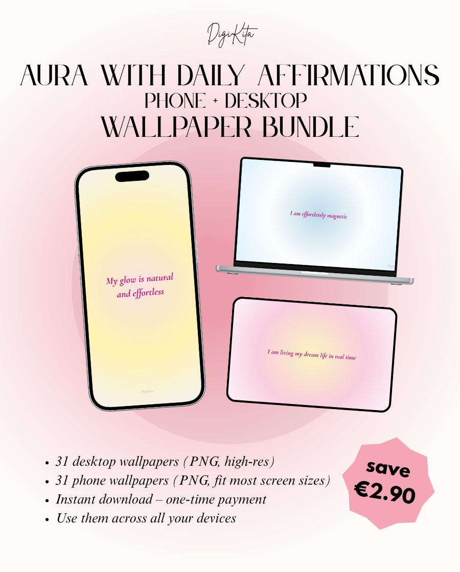 Aura with Daily Affirmations Wallpaper Bundle