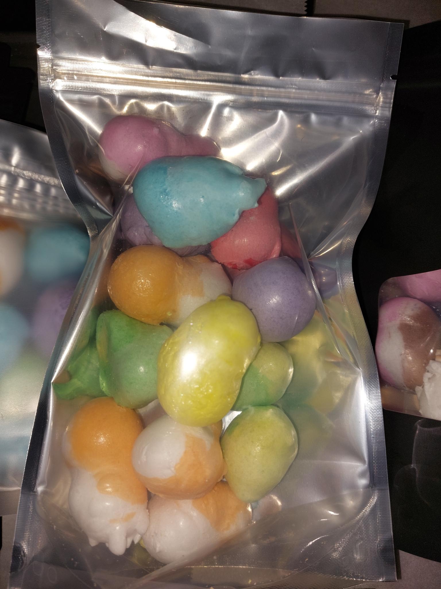 Freeze dried salt water taffy