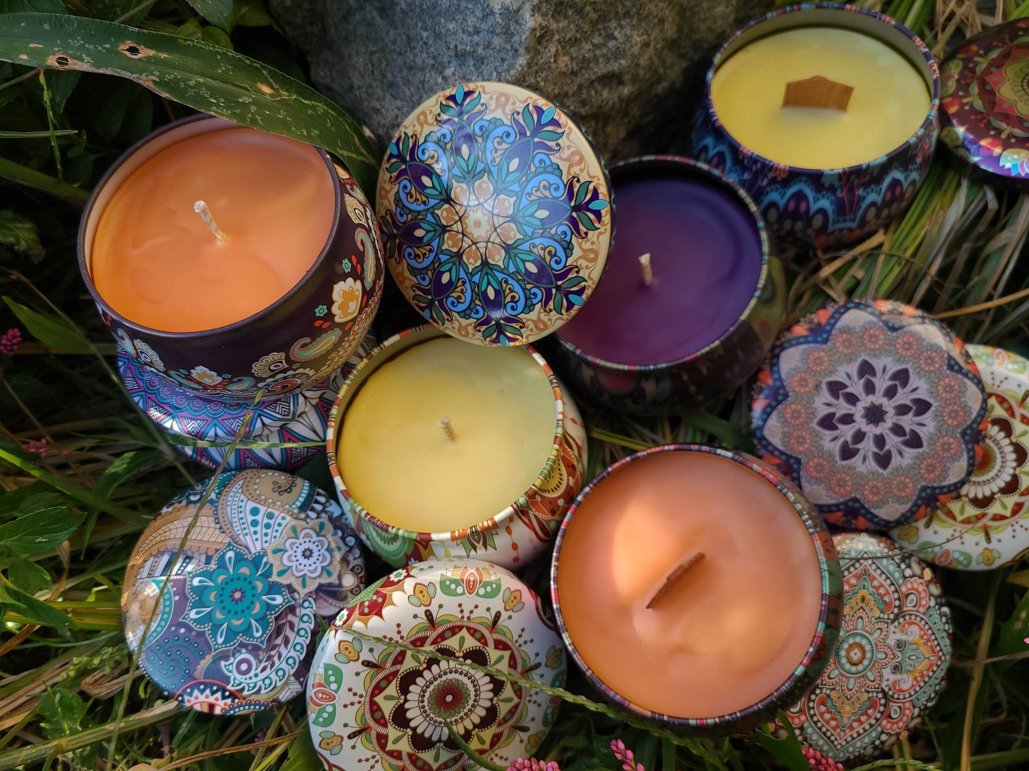 Essential tin candle