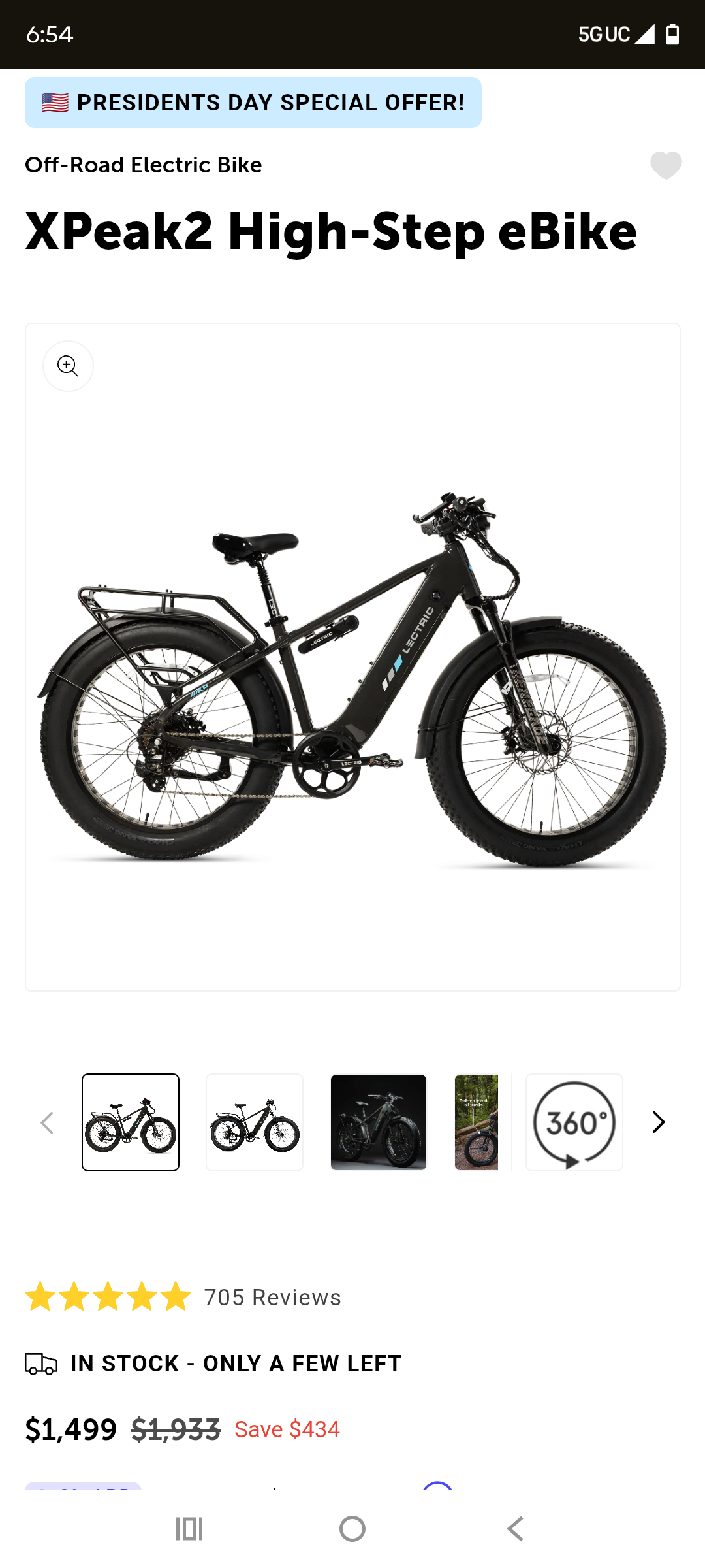 Electric xpeak high step long range fat tire with additional accessories 