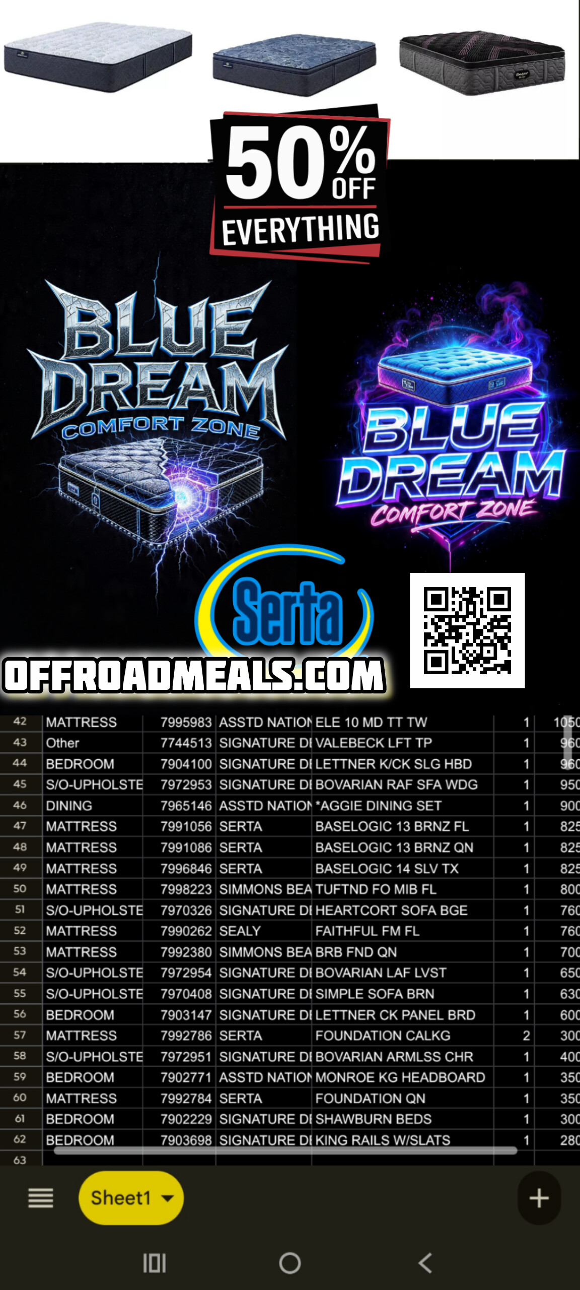 Blue Dream Comfort Zone Mattress Set