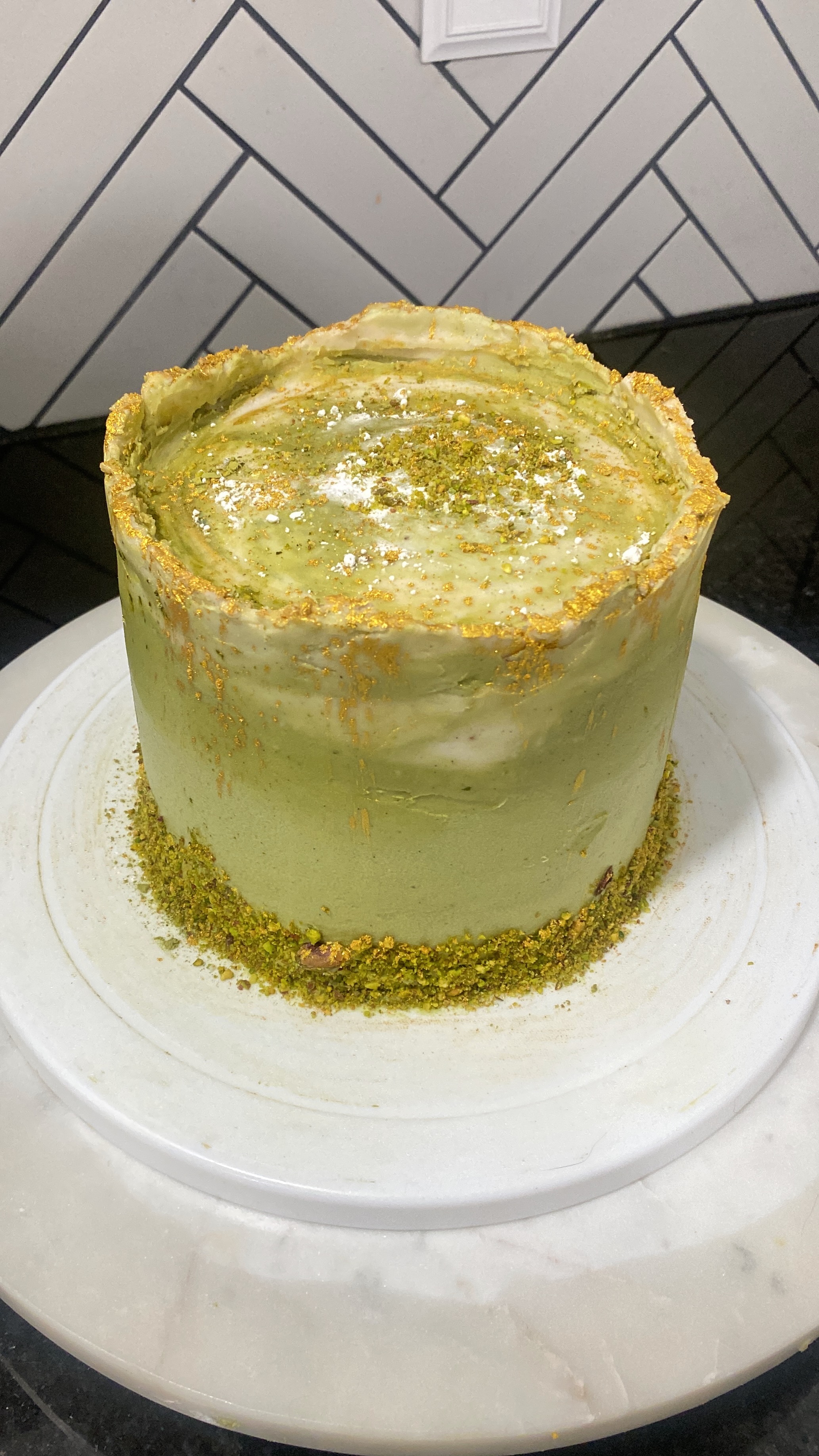 Pistachio Cake With Vanilla or Matcha Frosting