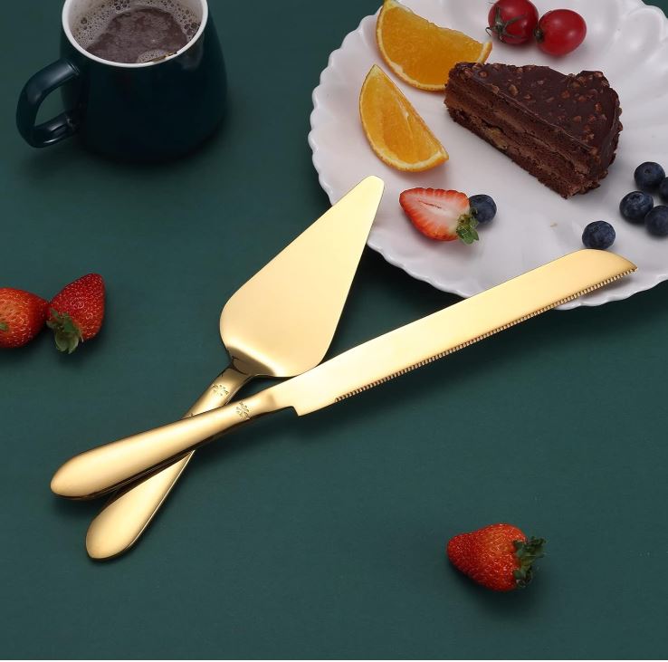 Gold Cake Serving Set