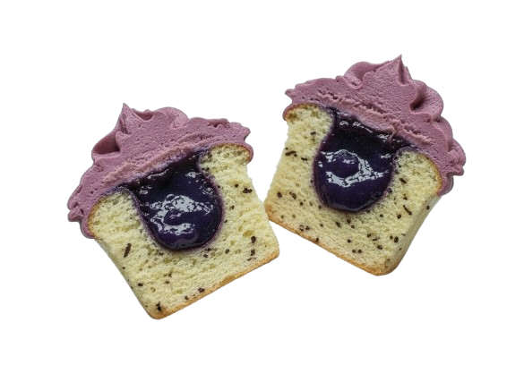 Vegan Earl Grey Cupcakes With Blueberry Filling and Frosting