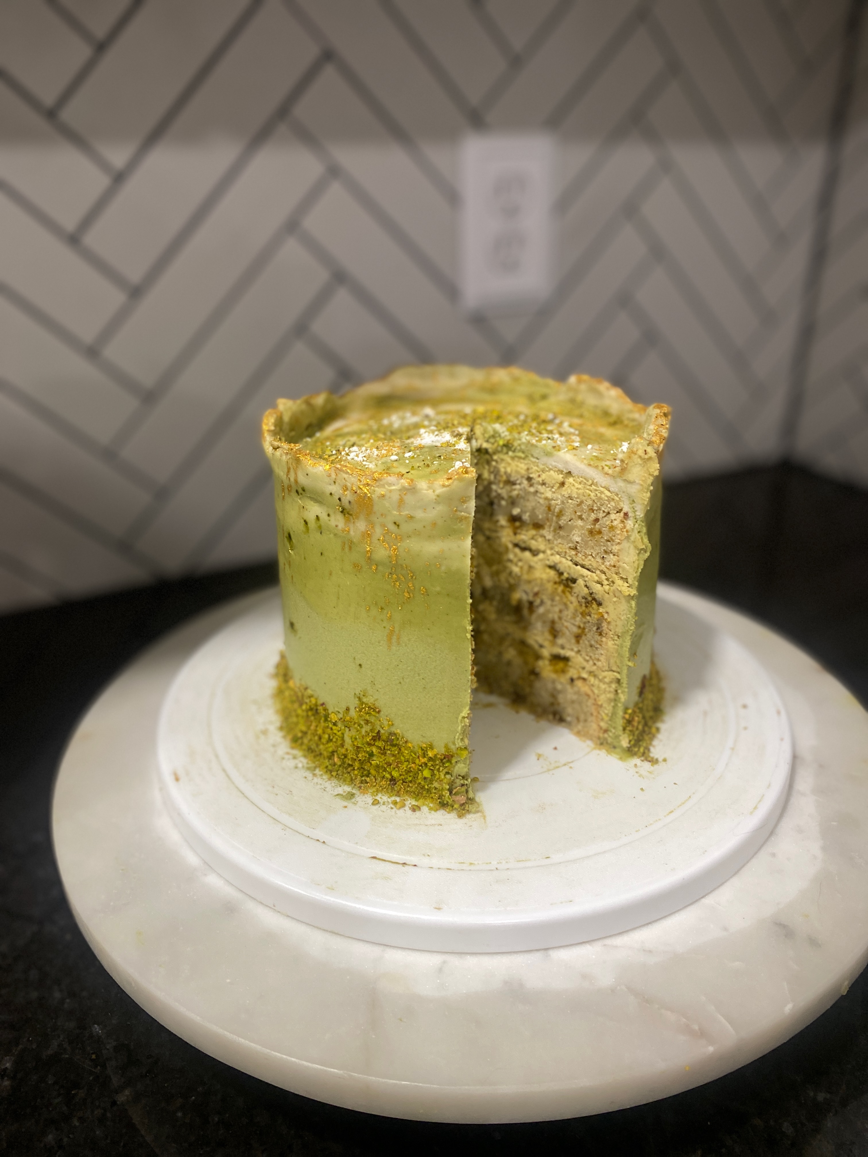 Pistachio Cake With Vanilla or Matcha Frosting