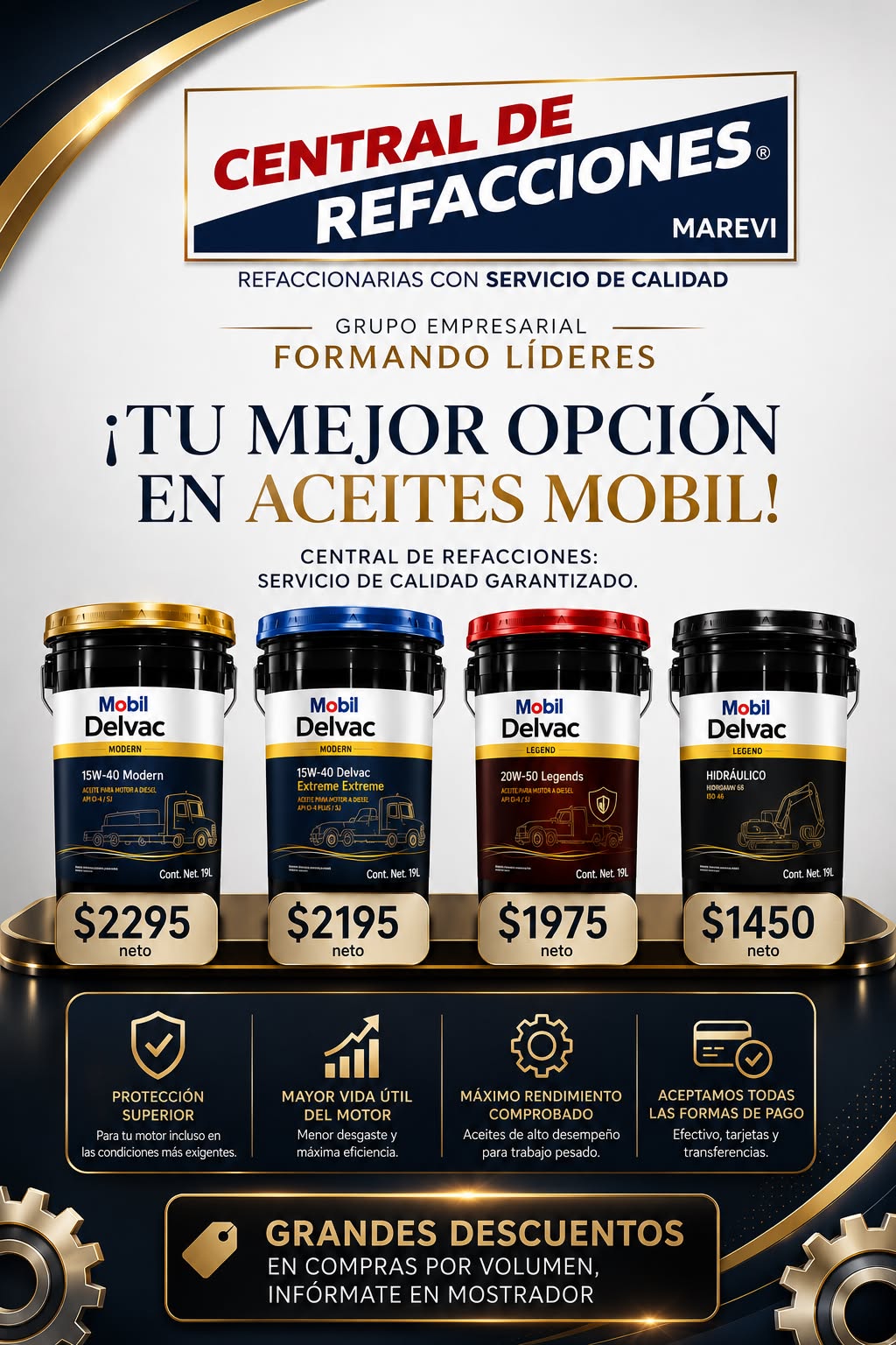 Aceite Mobil cubeta
